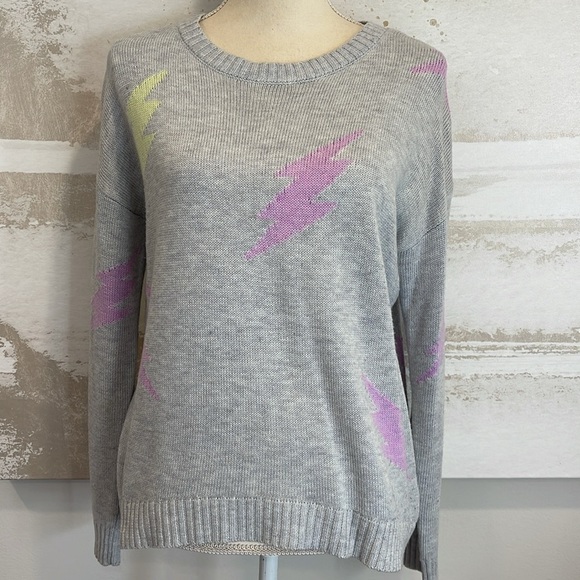 FATE Yellow & Purple Lightening Bolt SWEATER - Picture 1 of 9